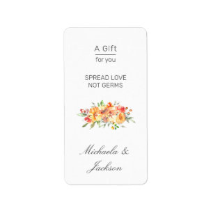 Fall Wedding Spread Love Not Germs Hand Sanitizer Label