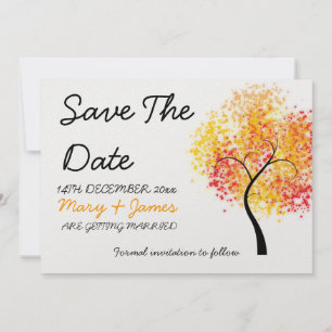 Fall Wedding Swirly Tree "Save The Date" Save The Date