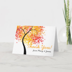 Fall Wedding Swirly Tree "Thank you" Thank You Card