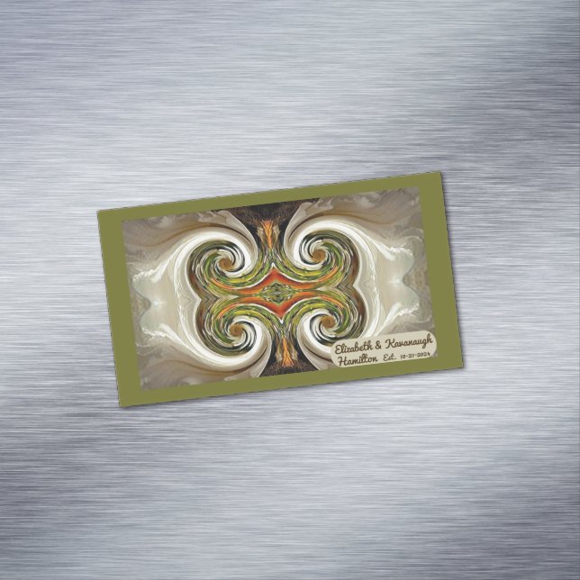 "Fall Wedding Table Favour" Business Card Magnet (In Situ)