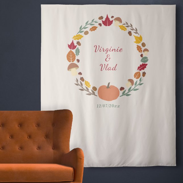 Fall Wedding Tapestry & Photo Booth Backdrop (Fall Wedding Tapestry & Photo Booth Backdrop)