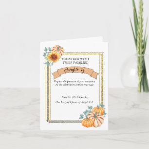 Fall Wedding Theme  Invitation