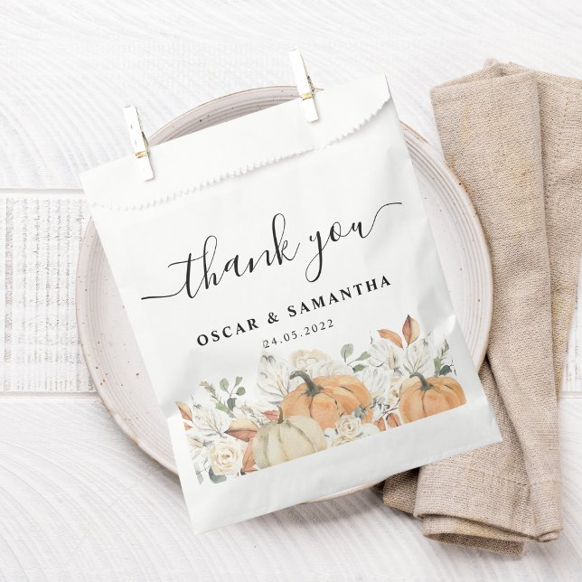 Fall Wedding| Watercolor Pumpkins Favour Bag (Creator Uploaded)