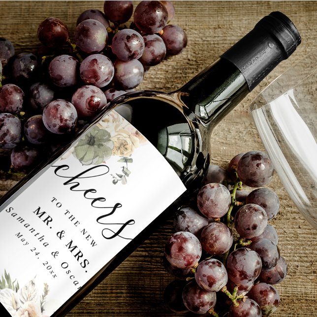 Fall Wedding Wine Labels | Watercolor Pumpkin (Creator Uploaded)