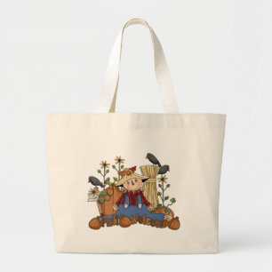 "Fall Welcome" Autumn Scarecrow Tote Bag