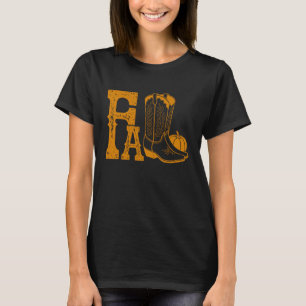 Fall Western Boots Cowgirl Halloween Thanksgiving T-Shirt