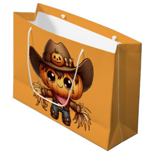 Fall Western Scarecrow  Large Gift Bag