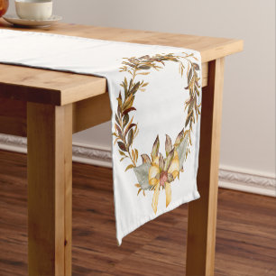 Fall Wheat Earth Tones Rustic Table Runner