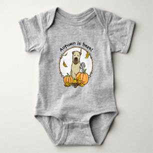 Fall Wheaten Terrier (wheaten 1b2) Pumpkins Cute Baby Bodysuit