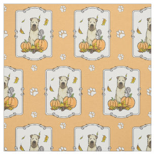 Fall Wheaten Terrier (wheaten 1b2) Pumpkins Cute Fabric