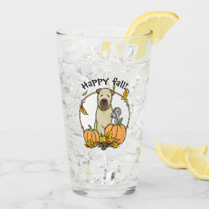 Fall Wheaten Terrier (wheaten 1b2) Pumpkins Cute Glass