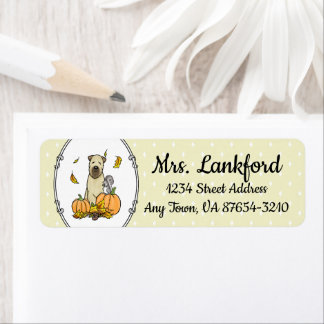 Fall Wheaten Terrier (wheaten 1b2) Pumpkins Cute Return Address Label
