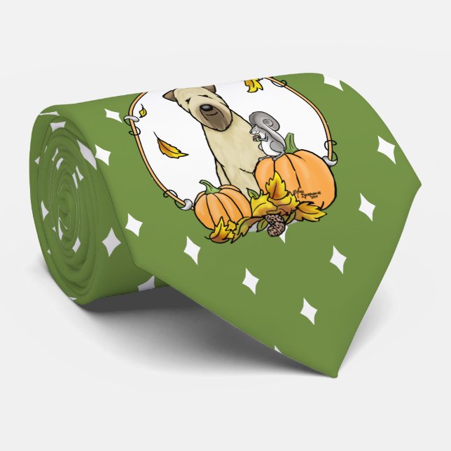 Fall Wheaten Terrier (wheaten 1b2) Pumpkins Cute Tie (Rolled)