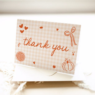 Fall Whimsical A Little Cutie Pie Baby Shower Thank You Card