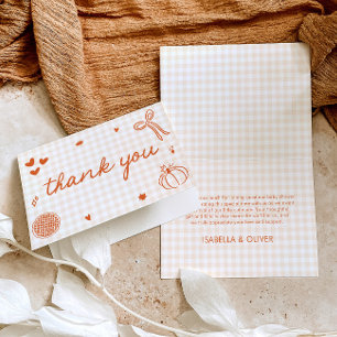 Fall Whimsical A Little Cutie Pie Baby Shower Thank You Card