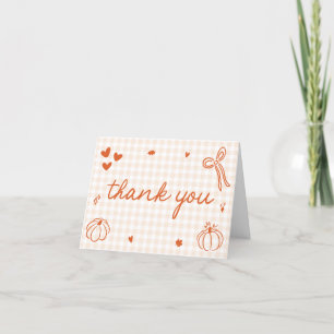 Fall Whimsical A Little Pumpkin Baby Shower Thank You Card