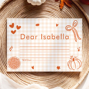 Fall Whimsical Hand Drawn Pumpkin Time Capsule Enclosure Card