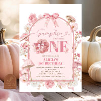 Fall White and Pink Pumpkin First Birthday