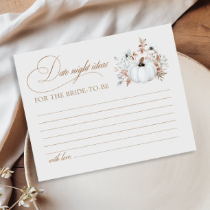 Fall White Pumpkin Bridal Shower Date Night Ideas
