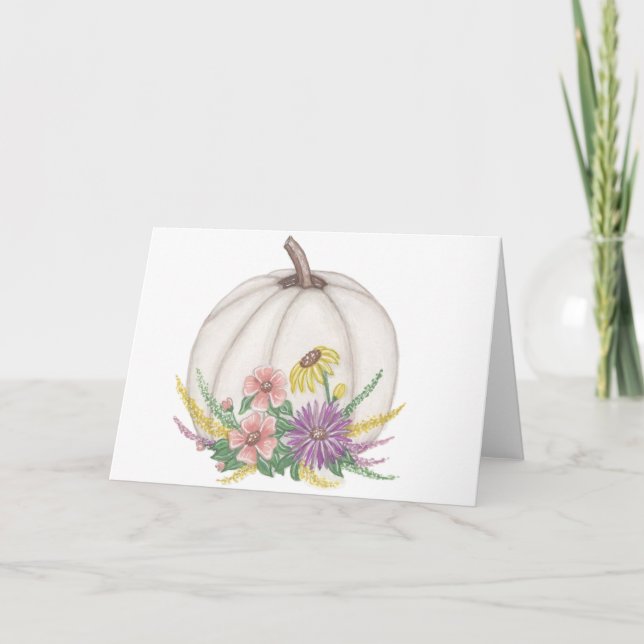 Fall White Pumpkin Card (Front)