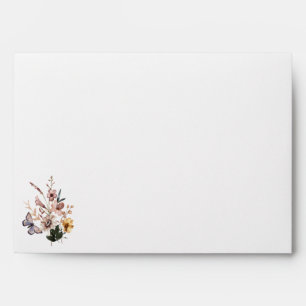 Fall Wild Flowers Bouquet Wedding Envelope