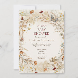 Fall Wildflower Autumn Baby Shower Invitation