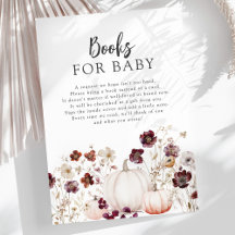 Fall Wildflower Baby Shower Books for Baby
