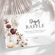 Fall Wildflower Baby Shower Diaper Raffle