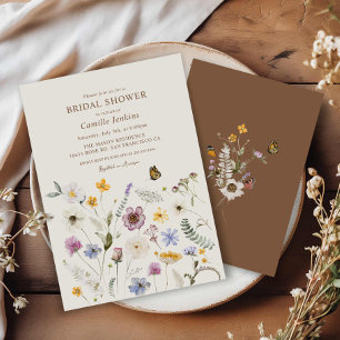 Fall Wildflower Boho Bridal Shower Invitation