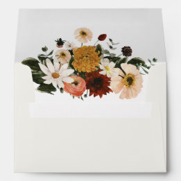 Fall Wildflower Boho Wedding Envelope