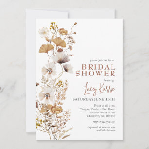 Fall Wildflower Bridal Invitation