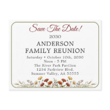 Fall Wildflower Family Reunion Save The Date Rust 