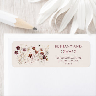 Fall Wildflower Field Beige Return Address Label