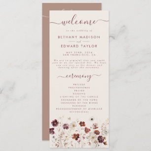 Fall Wildflower Field Wedding Program