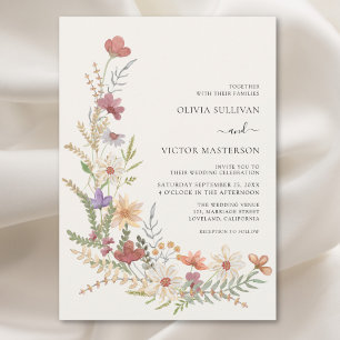 Fall Wildflower Floral Wedding Invitation