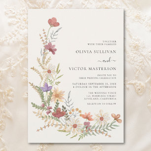 Fall Wildflower Floral Wedding Invitation