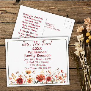 Fall Wildflower Join The Family Reunion Postcard