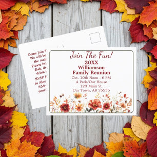 Fall Wildflower Join The Family Reunion Postcard