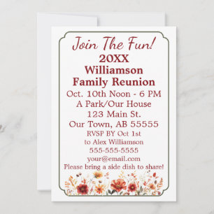 Fall Wildflower Join The Fun Family Reunion Card