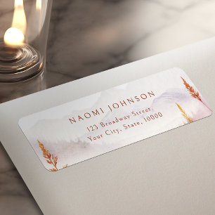 Fall Wildflower Mountain Rustic Return Address Label