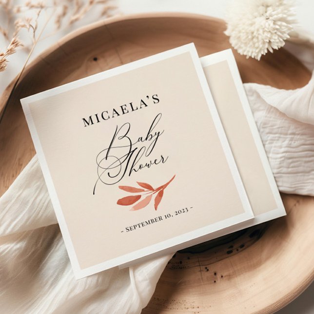 Fall Wildflower Watercolor Baby Shower Napkins (Creator Uploaded)