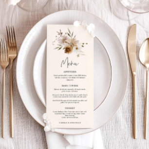 Fall Wildflower Wedding Menu