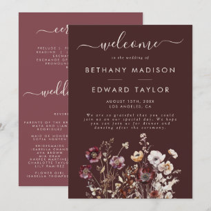 Fall Wildflower Wedding Program