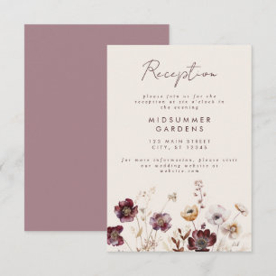 Fall Wildflower Wedding Reception Enclosure Card