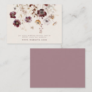 Fall Wildflower Wedding Website Enclosure Card