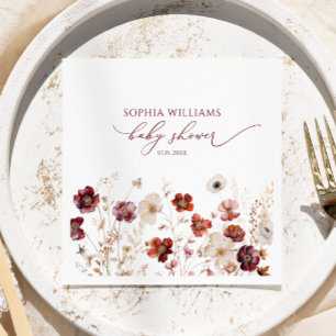 Fall Wildflowers Baby Shower Napkins