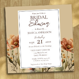 Fall Wildflowers Bridal Shower Invitation