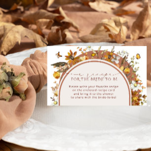 Fall Wildflowers Bridal Shower Recipe Request  Enclosure Card