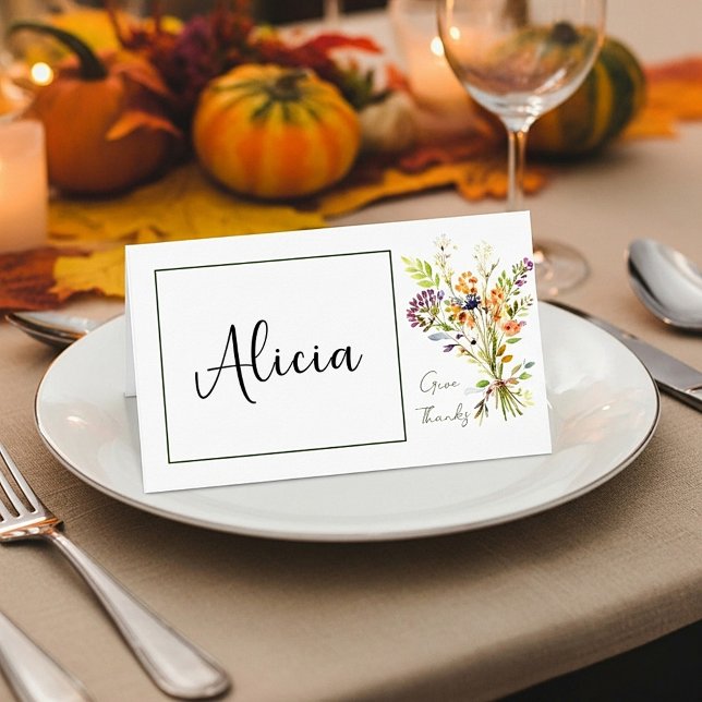 Fall wildflowers custom place card (Creator Uploaded)