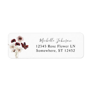 Fall Wildflowers Floral Return Address Label